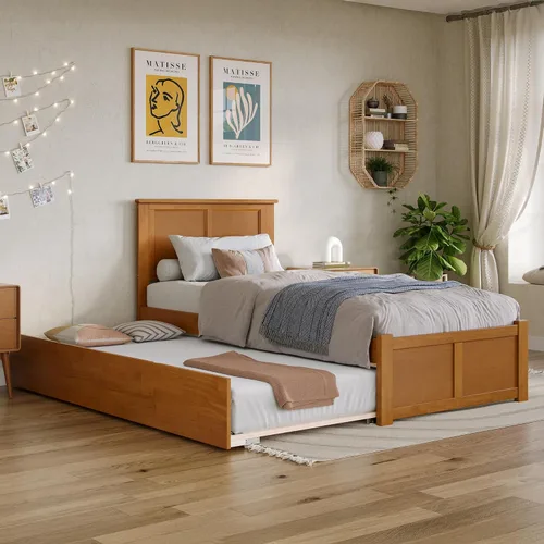 Vista 15 de AFI Madison Cama de plataforma con estribo y cajón deslizable Blanco