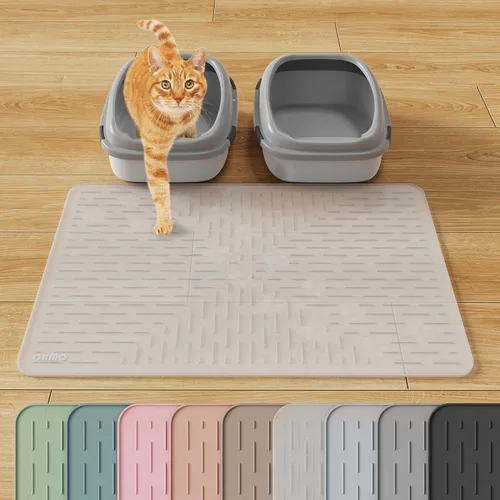 Vista 27 de OHMO Alfombrilla Grande para Arena de Gatos Alfombrilla de Captura Premium Goma de Silicona 31.5 x 23.6 pulgadas Gris Ceniza, Alfombrilla para Caja