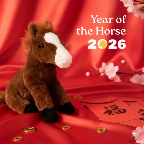 Vista 4 de The Petting Zoo Peluche de caballo de peluche, regalos para niños, animales de granja Wild Onez, juguete de peluche de caballo de 12 pulgadas