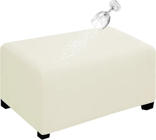 Vista 53 de Easy-Going Funda para Otomán Elástica 100% Doble Impermeable Rectangular Plegable Taburete de Almacenamiento Protector de Muebles Funda Suave