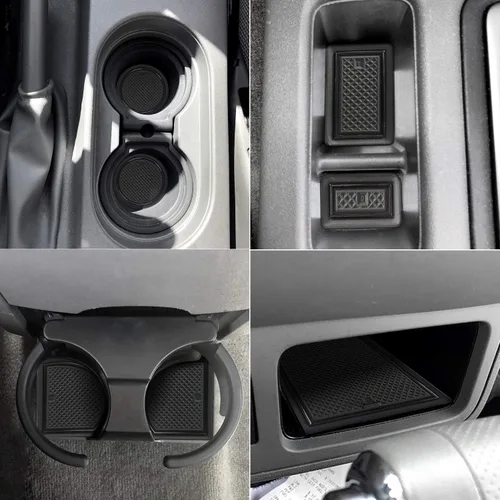 Vista 3 de auovo Alfombrillas antipolvo para Frontier Crew Cab 2005-2020, accesorios Xterra 2005-2015, ajuste personalizado, forros para bolsillo de puerta