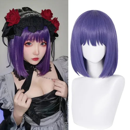 Vista 11 de LABEAUTÉ Peluca corta negra para cosplay, peluca de estilo anime masculino, fibra sintética resistente al calor, para cosplay, pelo sintético