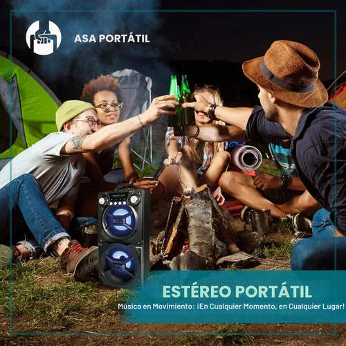 Vista 3 de Altavoz portátil con Bluetooth, Sylvania Negro