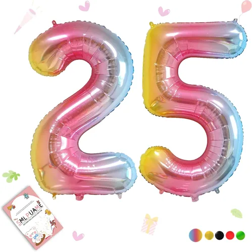 Vista 215 de Globos grandes de 40 pulgadas de números del 0 al 9, globos numéricos para decoración de fiesta de cumpleaños, globos de helio de aluminio