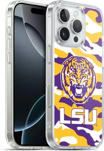 Vista 41 de Head Case Designs Funda de gel suave con licencia oficial de la Universidad Estatal de Louisiana LSU Camou compatible con Apple iPhone 7 Plus/iPhone