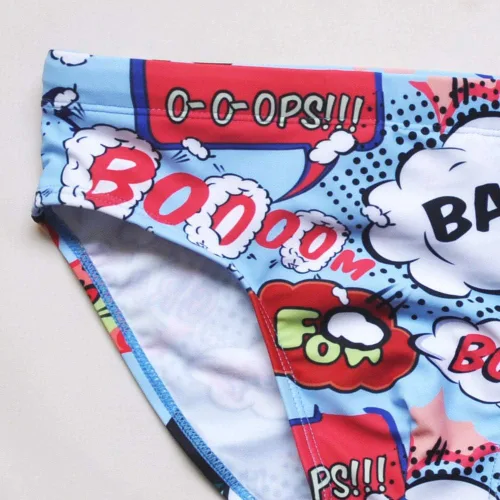 Vista 7 de UXH Nuevos hombres Tigh Natación escritos blancoTrunks traje de baño repelente al agua hombre playa corto hombres traje de baño