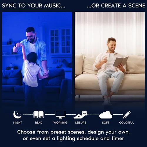 Vista 5 de LUXRITE Iluminación empotrable LED inteligente cuadrada de 4 pulgadas, cambio de color RGBW, control de aplicación WiFi, control de voz con Alexa