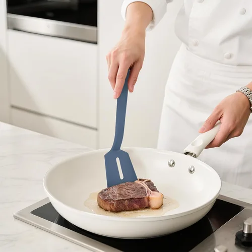 Vista 3 de Juego de 6 utensilios de cocina de silicona con soporte, 600F resistentes al calor, limpieza sin BPA