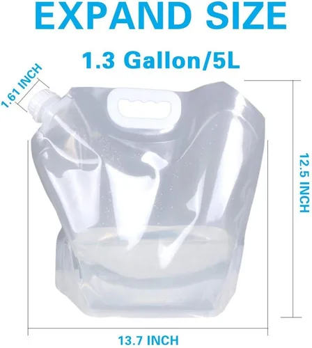 Vista 2 de Soddeph Bolsa plegable de plástico transparente de grado alimenticio, libre de BPA, para deportes, camping, equitación, montañero, congelable, grado
