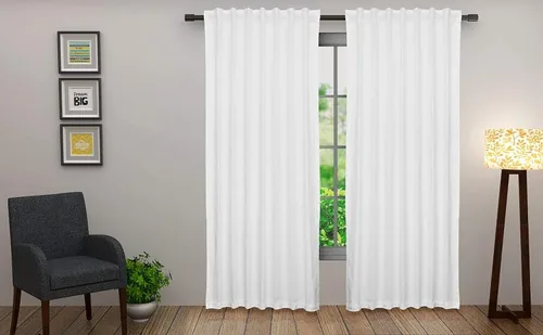 Vista 7 de COTTON CRAFT Cortina Blanca - Panel de Ventana - Juego de 2 Cortinas - Grueso Telar de Pato de Algodón Reversible con Pestaña Superior para Ventana
