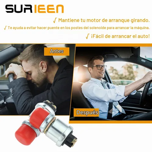 Vista 5 de Botón de arranque del motor, interruptor momentáneo de 12 V y 24 V, botón pulsador de alta resistencia, interruptor de arranque momentáneo