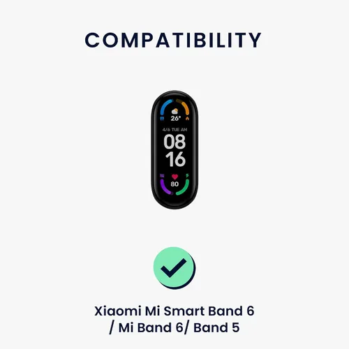 Vista 6 de kwmobile Correa de reloj compatible con Xiaomi Mi Smart Band 6 / Mi Band 6 / Band 5 – Correa de reloj de banda elástica negra