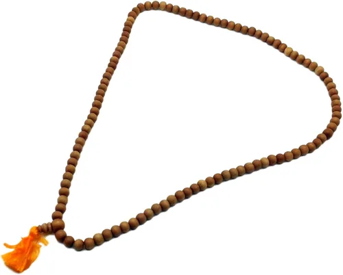 Vista 3 de Healing Lama - Collar con 108 cuentas de madera de sándalo tibetano para meditación de Japa Mala 0315in