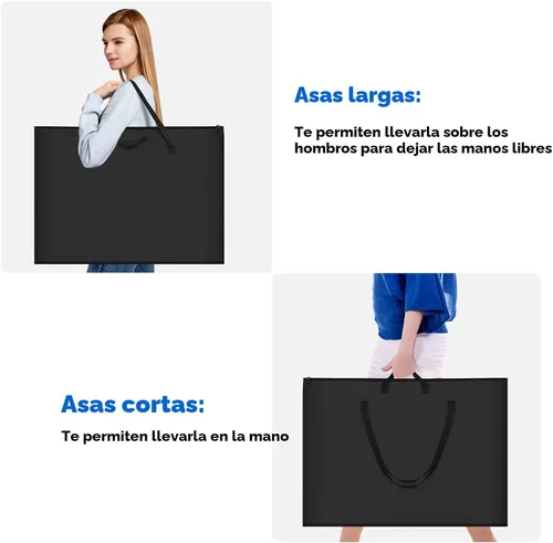 Vista 9 de Bolsa de Portafolio de Arte ZKOO, Estuche de Portafolio de Lienzo de Arte Ligero con Correa de Hombro de Nylon, Estuche de Almacenamiento Portátil