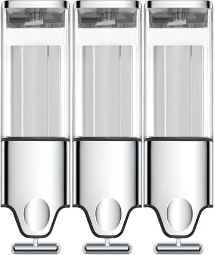 Vista 11 de EHORIA Dispensadores cuadrados 2 en 1 para la ducha, dispensador de jabón de ducha, dispensador de acondicionador, dispensador de champú
