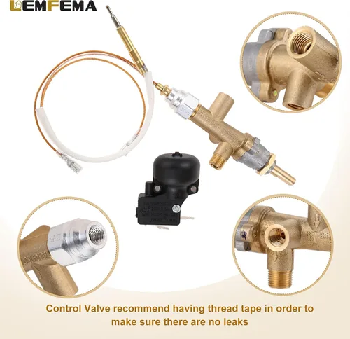 Vista 3 de Reparación de calentador de patio de gas propano, piezas de repuesto para sensor de termopar y controles de interruptor de volcado, kit