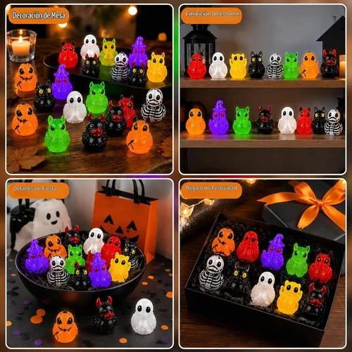 Vista 7 de Mini patos de resina de Halloween que brillan en la oscuridad, novedad
