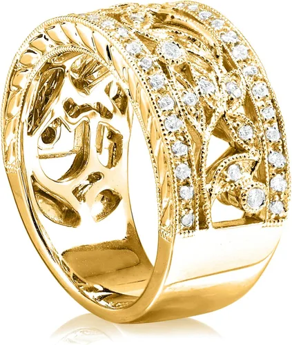 Vista 2 de Kobelli Vintage Style Diamond Fashion Floral Band 14 CTW en oro amarillo de 14 K