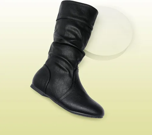 Vista 2 de DREAM PAIRS - Botas de invierno para montar en bicicleta para niñas, altura hasta la rodilla, piel sintética (niñas pequeñas, medianas y grandes)