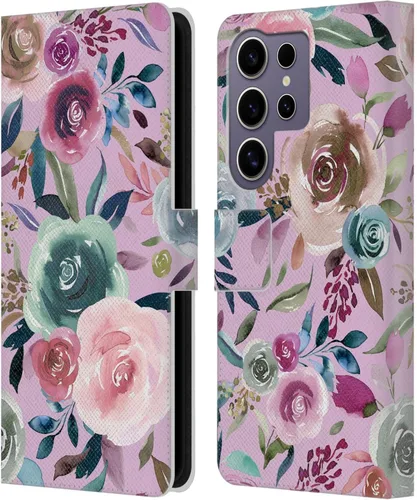 Vista 217 de Head Case Designs Officially Licensed Ninola Abstract Poppies Lilac Floral Leather Wallet Case Compatible with Samsung Galaxy A07 4G