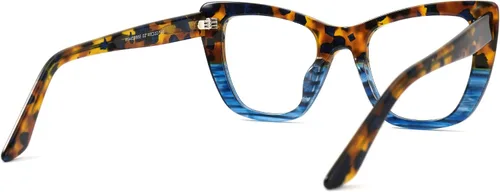 Vista 4 de VOOGLAM Lentes de bloqueo de luz azul de ojo de gato, marco de lentes multicolor de moda para mujer, antifatiga ocular y UV