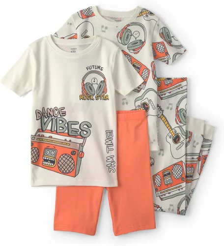 Vista 12 de Carter's Conjunto de pijama de algodón ajustado de 4 piezas para niños Perro rayado