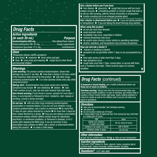 Vista 9 de TUKOL Adult Honey Multi-Symptom - Medicina líquida para la tos nocturna para el resfriado y la gripe, 4 onzas, paquete de 2