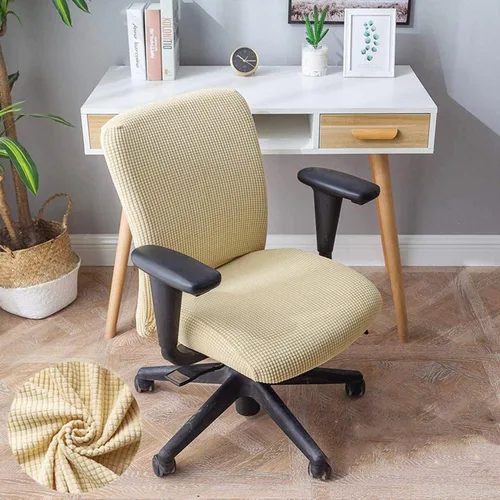 Vista 5 de Sunnyway Funda elástica para asiento de silla de oficina, extraíble y elástica, funda de asiento para silla de computadora, de elastano, lavable