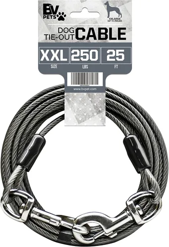 Vista 13 de BV Cable de amarre para perros de 30 pies – Cable resistente para perros de hasta 125 libras – Reflectante y libre de óxido con clips giratorios