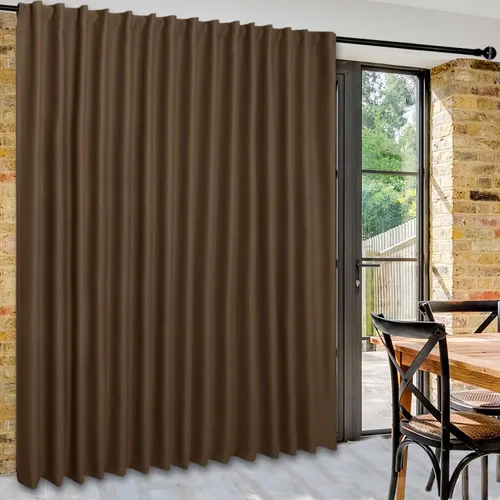 Vista 51 de DWCN Cortina opaca divisora de privacidad para puerta corrediza de patio, cortinas térmicas extra anchas con pestaña trasera y bolsillo para barra