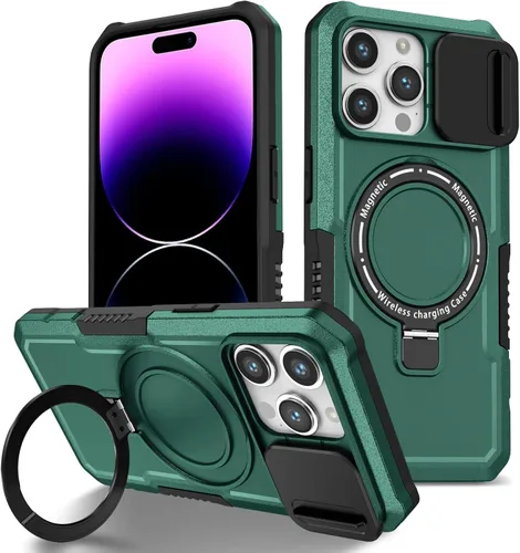 Vista 129 de Funda magnética para iPhone 11, soporte de anillo con ventana corrediza, funda protectora mate a prueba de golpes para iPhone 11 6.1, fundas