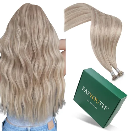Vista 26 de Easyouth - Extensiones de cabello con alambre rubio, extensiones de cabello humano real, reflejos rubios ceniza, extensión de cabello rubio con hilo