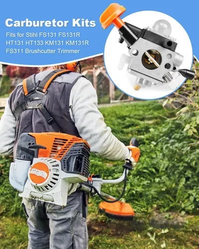 Vista 2 de Kit de carburador para Stihl FS131 FS131R HT131 HT133 KM131 KM131R FS311 Desbrozadora Trimmer Contiene Herramientas Filtro de aire, Reemplaza