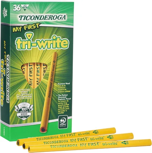 Vista 8 de Lápiz triangular de la marca Dixon Ticonderoga "My First Tri-Write", Amarillo Paquete de 1