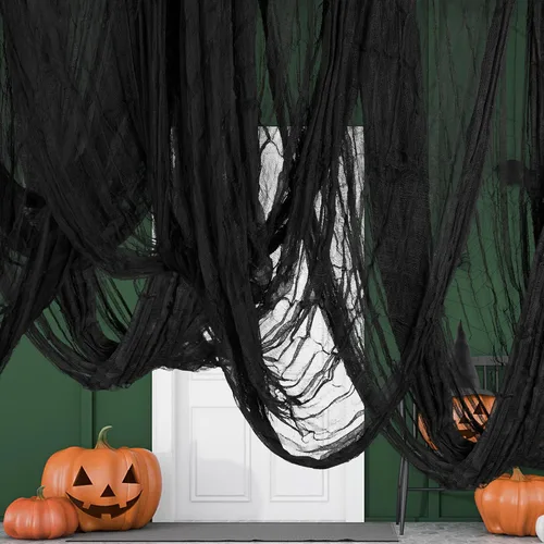 Vista 19 de 197" x 85" Tela espeluznante de Halloween - Tela de gasa espeluznante para Halloween - Tela de gasa sangrienta espeluznante para fiesta de Halloween