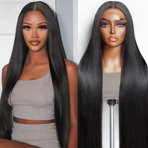 Vista 26 de Peluca de encaje frontal de cabello humano ondulada tipo body wave de 13x6. Peluca de cabello humano predepilada con cabello de bebé. Peluca
