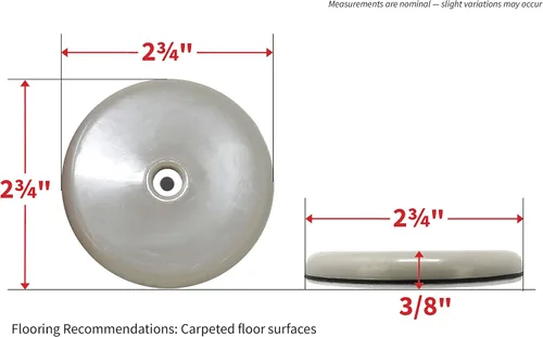 Vista 6 de Shepherd SlideGlide - Deslizadores adhesivos redondos de 2-3/4 pulgadas para alfombras, almohadillas protectoras resistentes para muebles