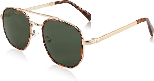 Vista 7 de FEISEDY Gafas de sol Aviador Hombres Mujeres 70s Gafas de sol Cuadrado Marco UV400 Protección B2953