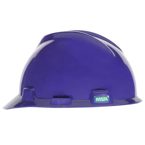 Vista 8 de MSA 495851 V-Gard - Casco de seguridad, con suspensión de trinquete Fas-Trac III, carcasa de polietileno, protección anti-impacto superior, correas