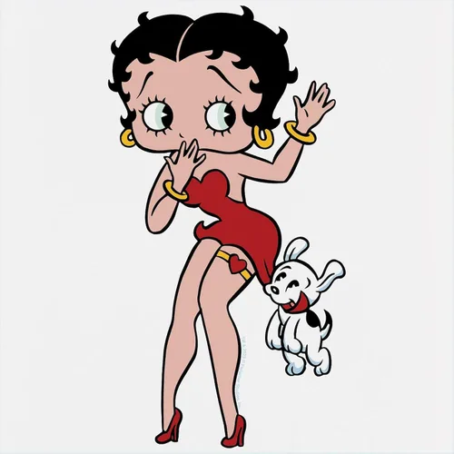 Vista 3 de CafePress Betty Boop Pudgy Tugging - Taza con leche (17 oz)