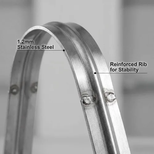 Vista 3 de QWORK Abrazadera de correa de tubo rígido de 4 pulgadas, paquete de 10 clips de tubo de soporte Strap-U, correa de acero inoxidable resistente