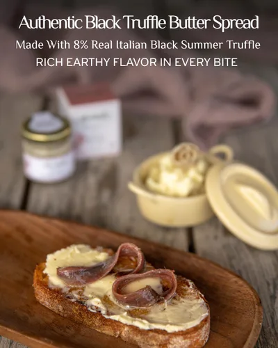 Vista 6 de TartufLanghe Bouquet Mantequilla de trufa negra – Mantequilla gourmet untable hecha con trufa negra italiana, condimento saborizado sin gluten