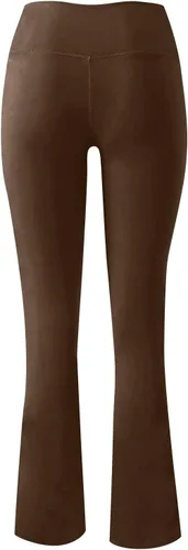 Vista 4 de Leggings de cintura alta para mujer, pantalones de yoga cruzados, pierna acampanada, corte de bota, pantalones deportivos con parte inferior