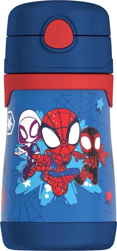 Vista 23 de Thermos Bebé 10 oz. Botella de acero inoxidable con popote emergente, coches