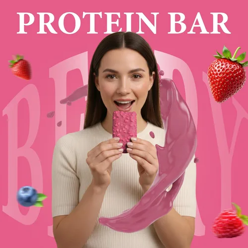 Vista 3 de Rawmantic Mixed Berry Vegan Protein Bars (12 Bars x 60g) – Mixed Berries, Pea Protein powder, Sunflower Seeds, Pitaya Passion Fruit Powder & More