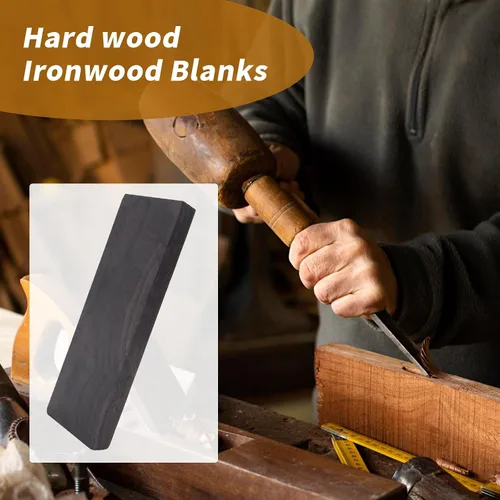 Vista 3 de Coshar 2 piezas de madera de ébano negro madera negro ébano blanco mango de madera material para bricolaje instrumentos de música herramientas