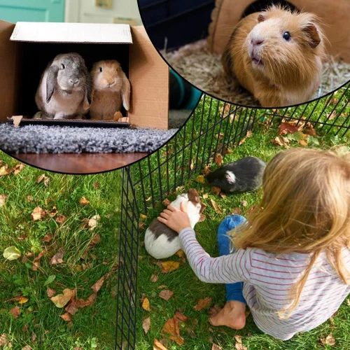Vista 5 de BestPet - Corralito plegable de metal para perros, para interiores y exteriores, 8 paneles de 24 pulgadas