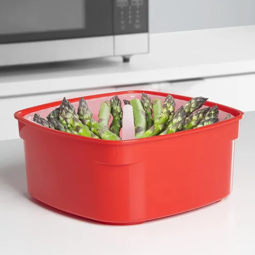 Vista 3 de Sistema Microwave Collection - Vaporizador mediano, 83.5 onzas/2.4 L, rojo