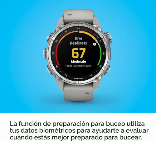 Vista 5 de Garmin Descent™ Mk3, computadora de buceo estilo reloj, 1.693 in, gris niebla Subwave Sonar Networking, Multiple Dive Modes, Dive Focused Design