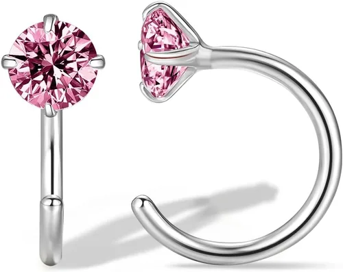 Vista 27 de Aretes pequeños de plata de ley 925 para mujer